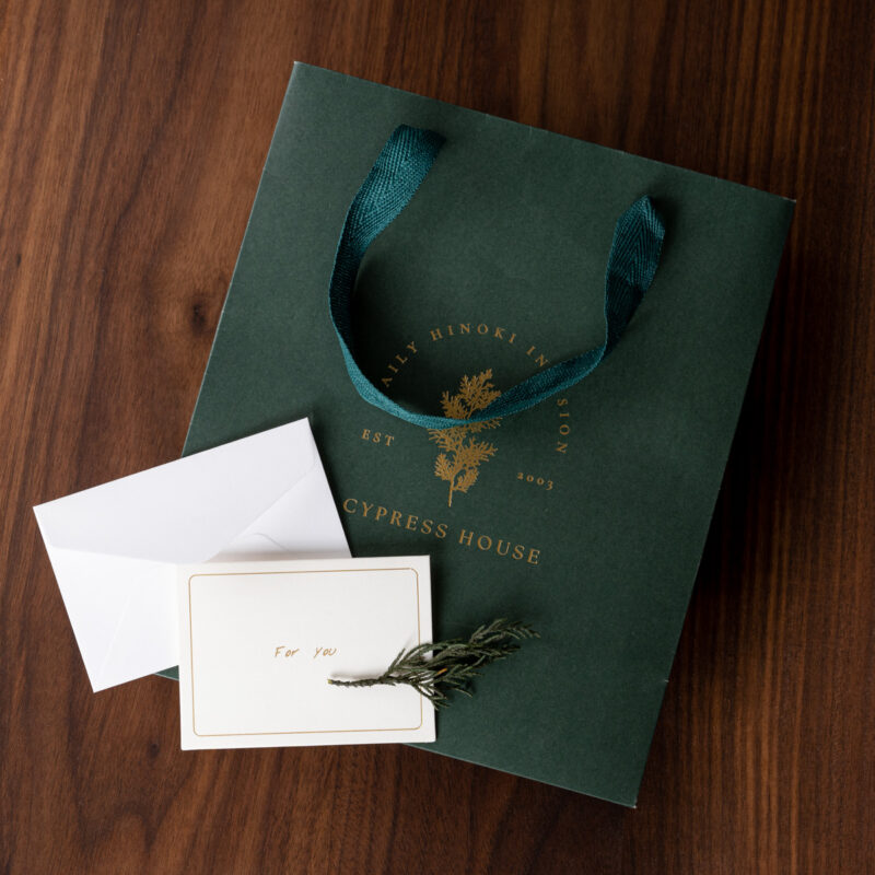 【加購品】檜木居品牌墨綠色手提紙袋   可加購「For You 」小卡片（附信封）