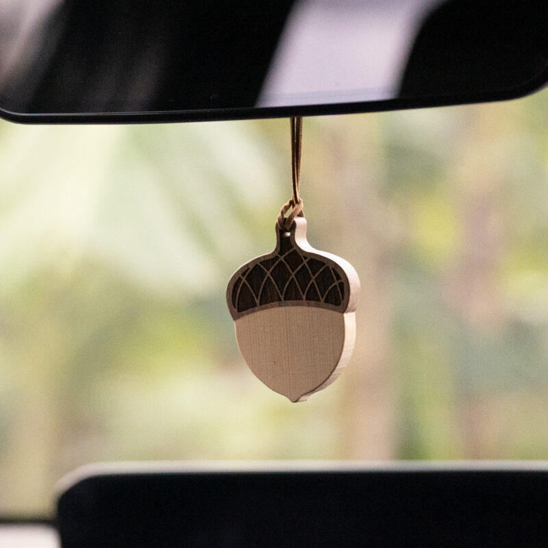 黑胡桃森之實車用擴香木精油禮盒 - 楓葉 / 橡果 x 車夾款 / 吊飾款(附紙袋)